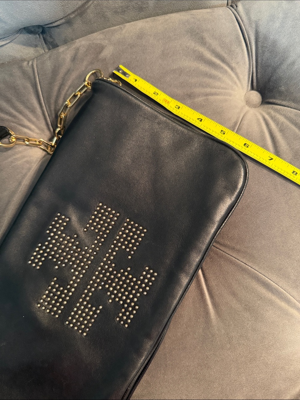 Tory Burch Black Leather Bag with Gold Chain - Picture 12 of 13